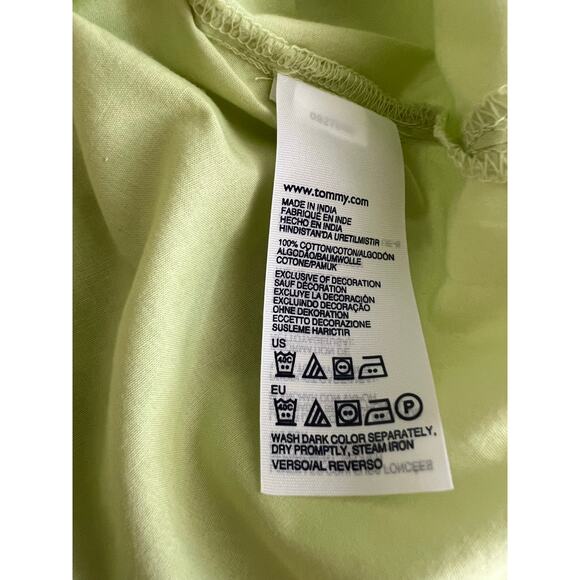 Tommy Hilfiger 100% Cotton Button Down Dress Shirt Lime Green Size Medium - Picture 7 of 8